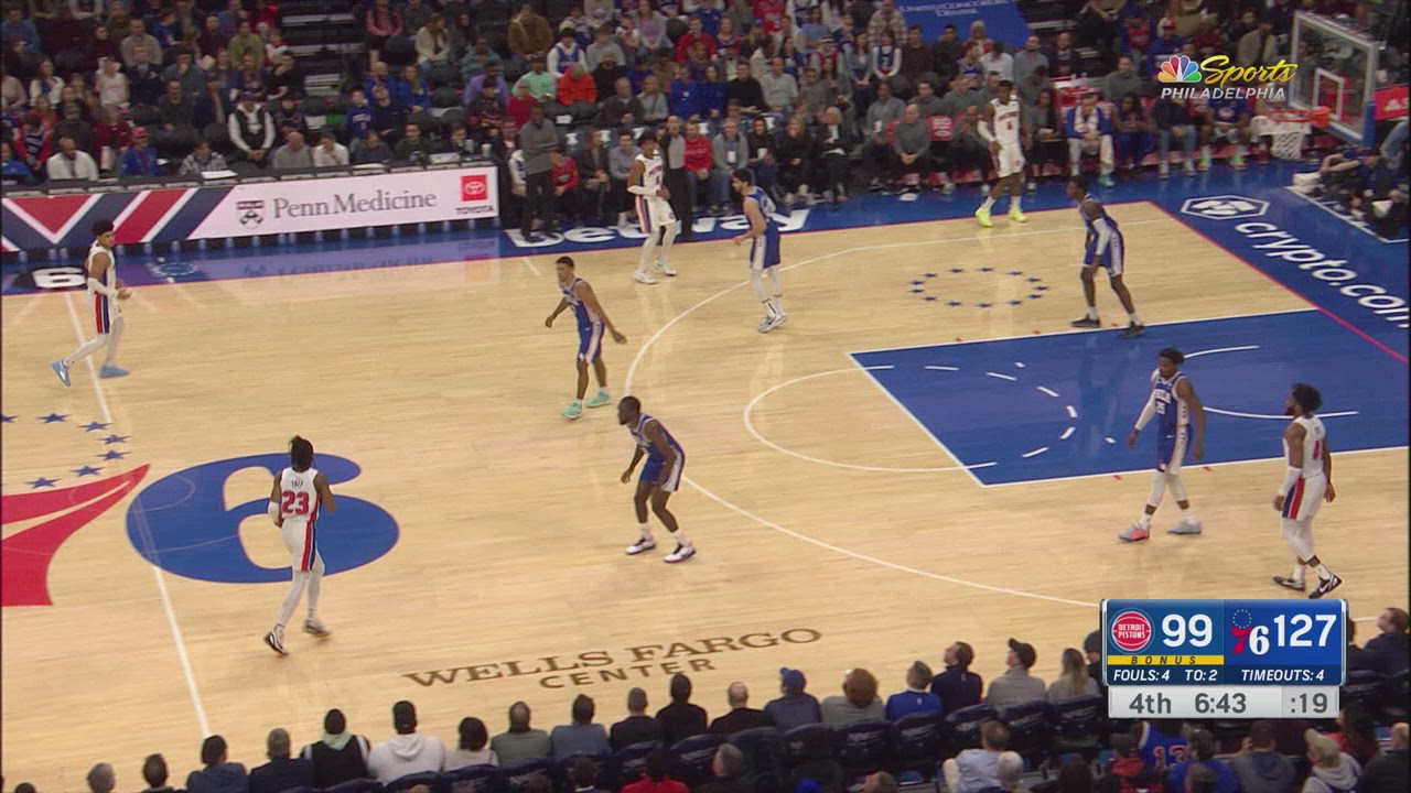 Correct Free Throw Shooter Pistons 76ers NBA Official