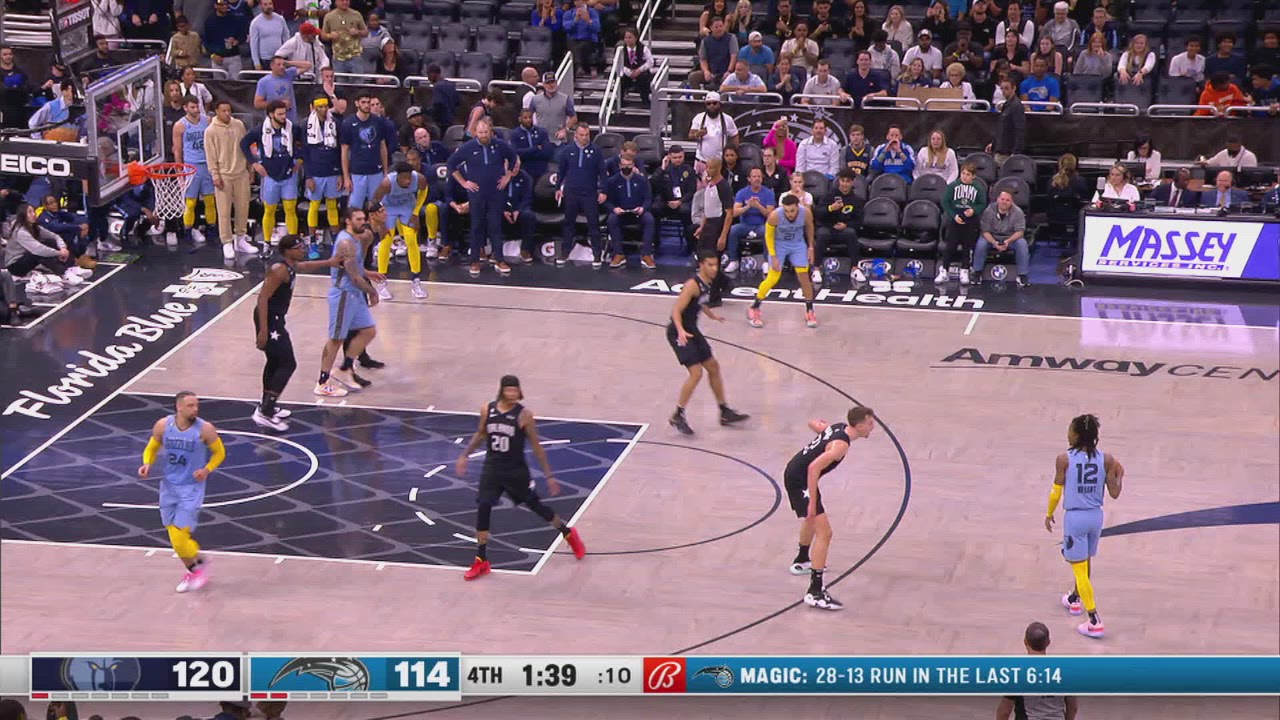 24Second Shot Clock Reset Grizzlies Magic NBA Official
