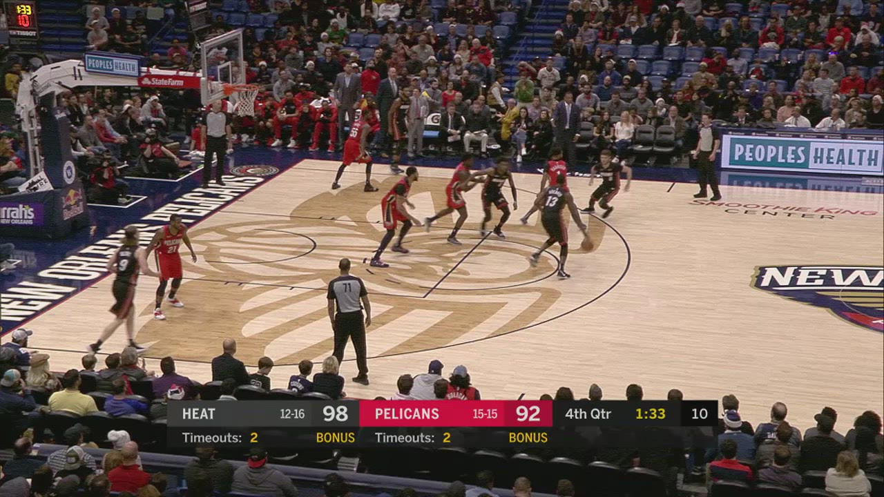 24Second Shot Clock Reset Heat Pelicans NBA Official