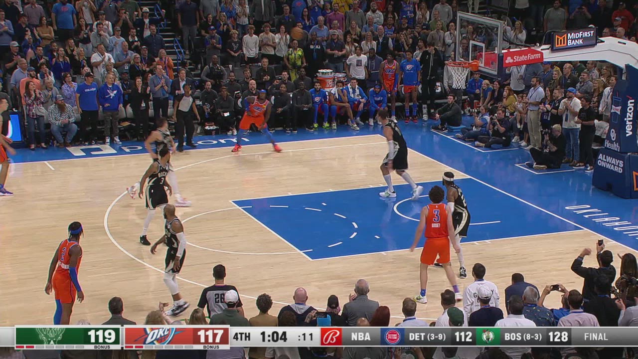 24Second Shot Clock Reset Bucks Thunder NBA Official