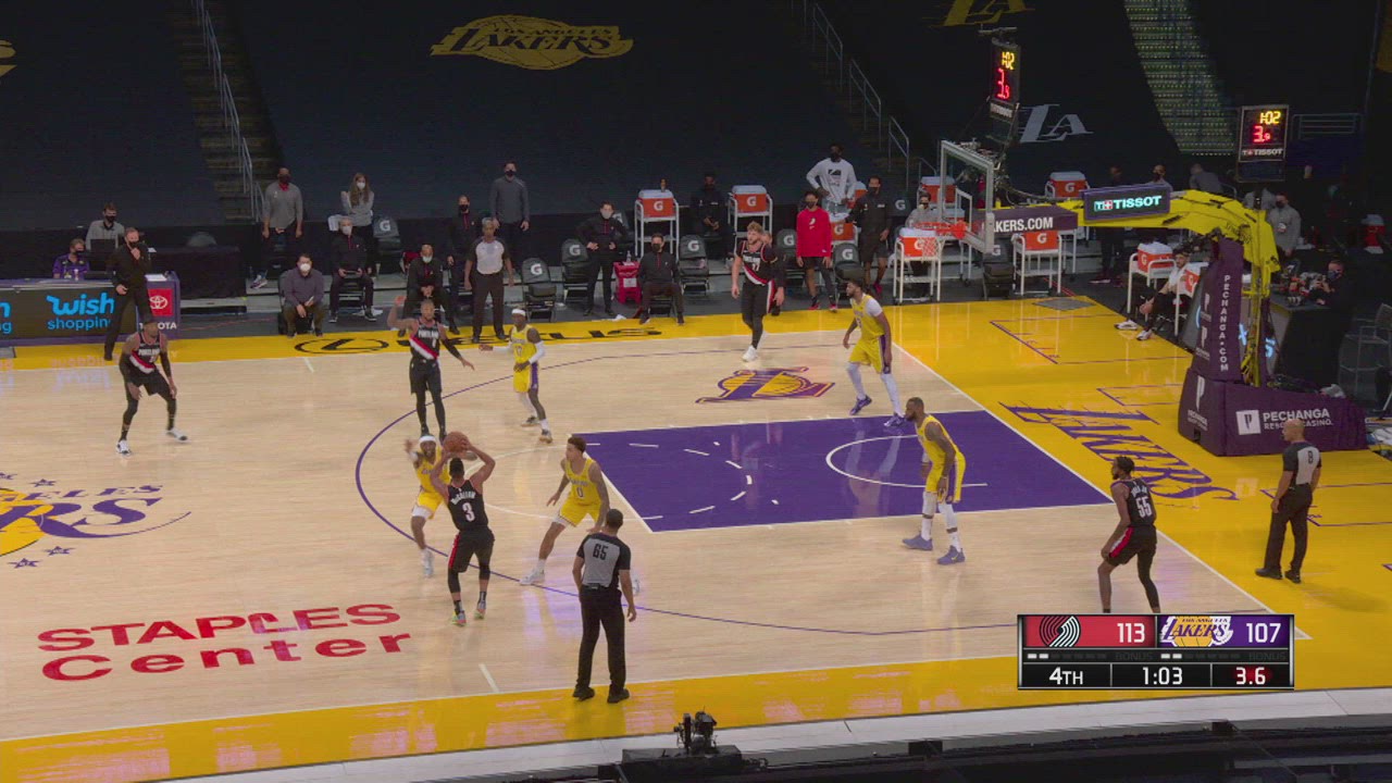 24Second Shot Clock Reset Trail Blazers Lakers NBA Official