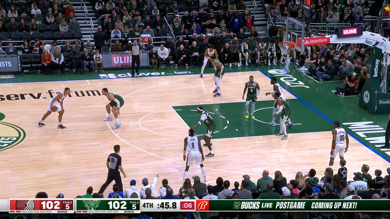 24Second Shot Clock Reset Trail Blazers Bucks NBA Official