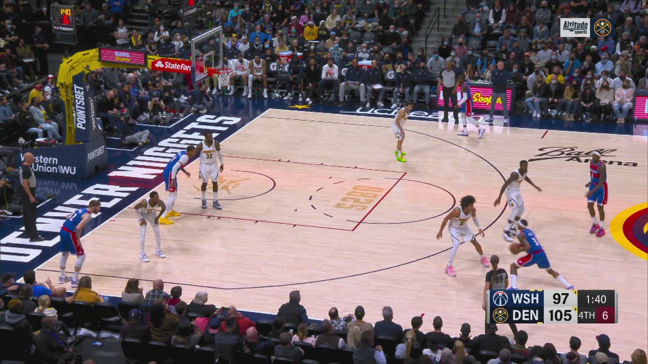 Restricted Area Block/Charge Wizards Nuggets NBA Official