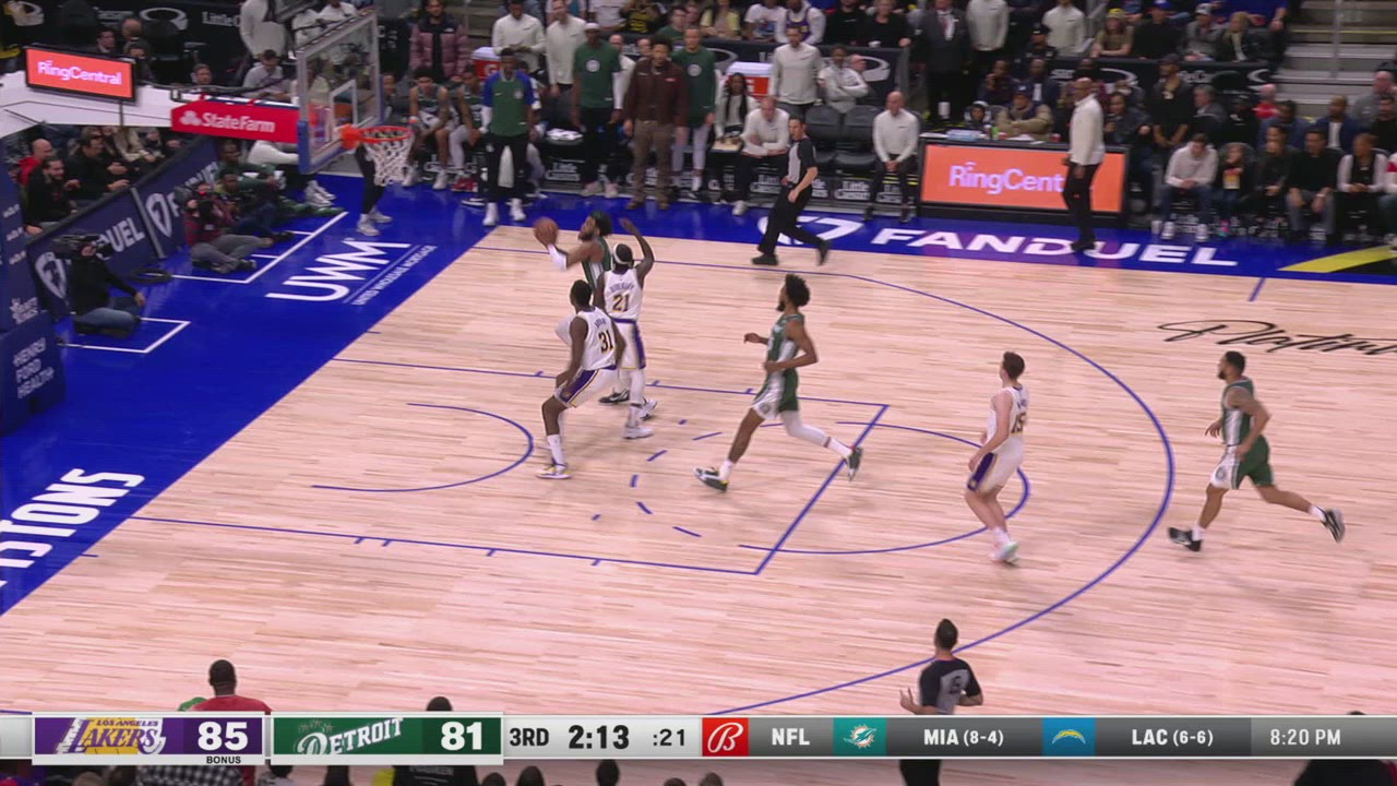 Goaltending/Basket Interference Lakers Pistons NBA Official