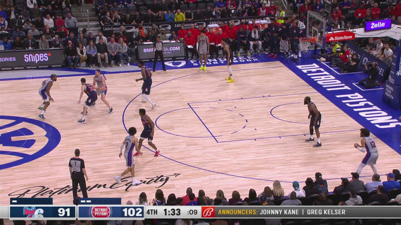Goaltending/Basket Interference 76ers Pistons NBA Official
