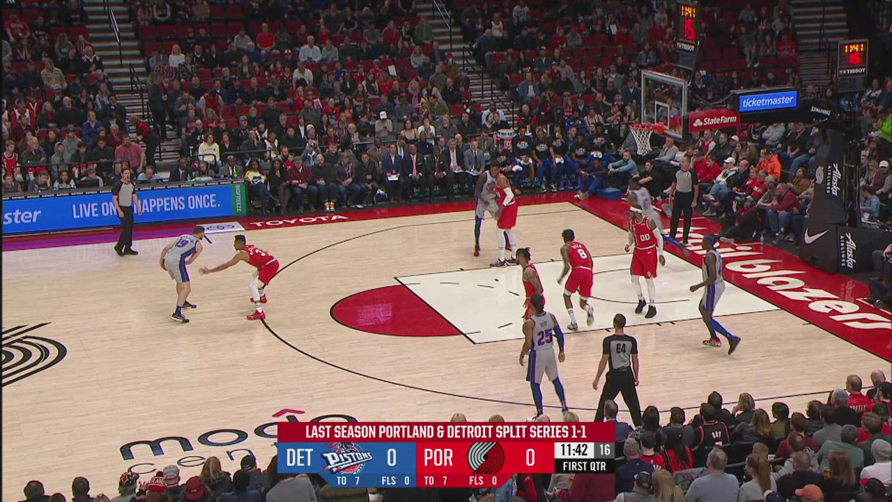 OffBall Foul Timing Pistons Trail Blazers NBA Official
