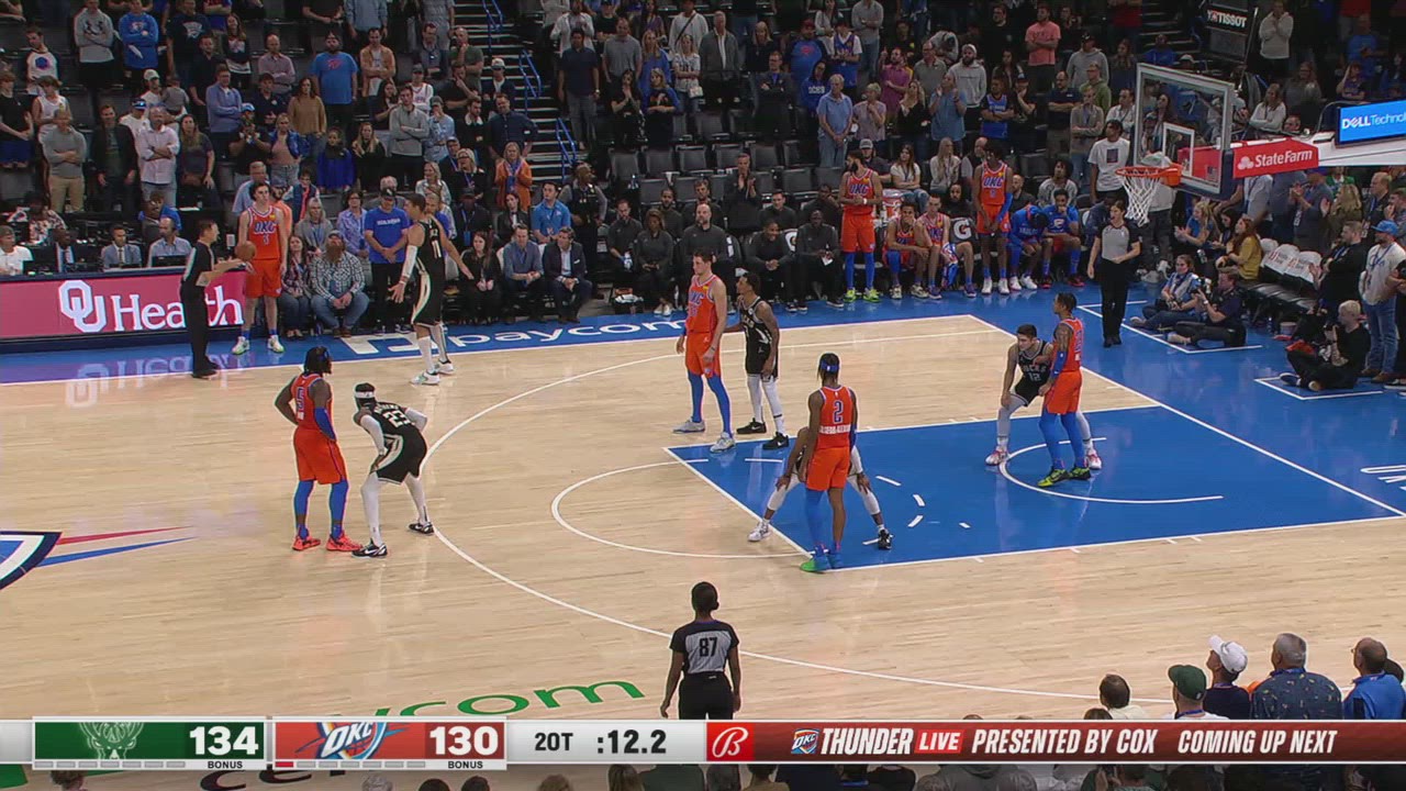 OffBall Foul Timing Bucks Thunder NBA Official