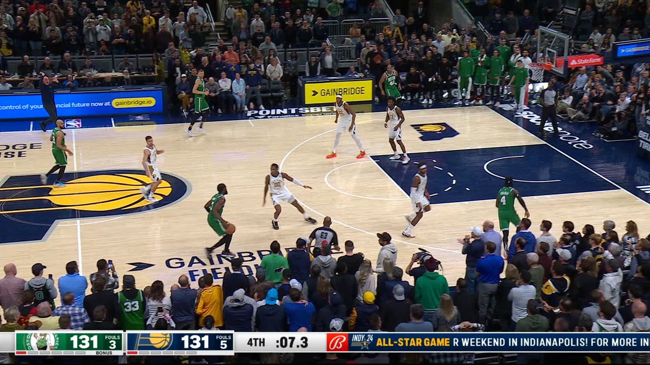 Challenge of Called Foul Celtics Pacers NBA Official