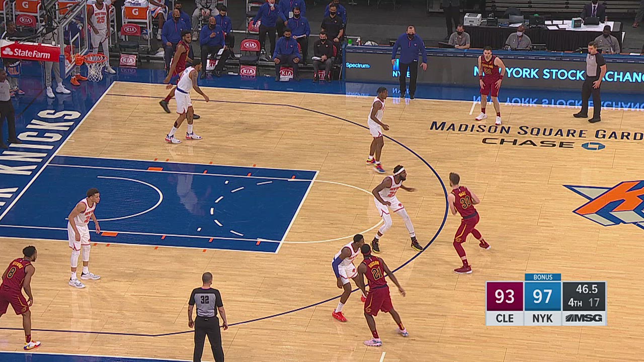 Challenge of Called Foul Cavaliers Knicks NBA Official