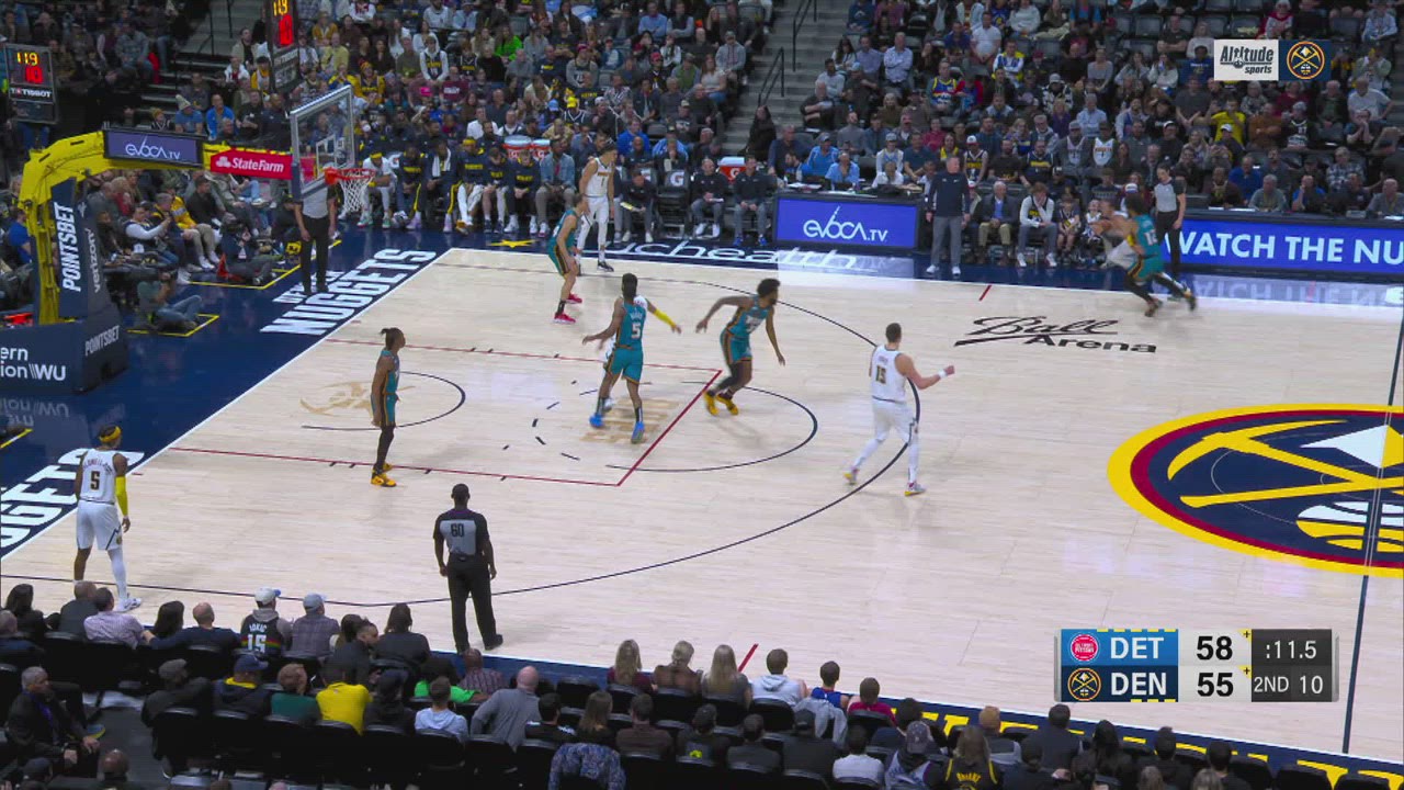 Challenge of Called Foul Pistons Nuggets NBA Official