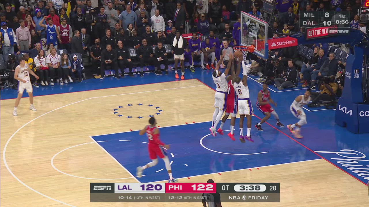Challenge of Called Foul Lakers 76ers NBA Official
