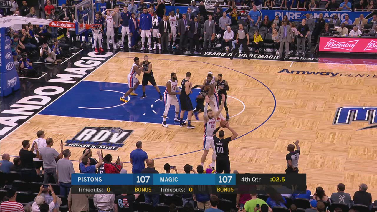 Last Second Field Goal Pistons Magic NBA Official