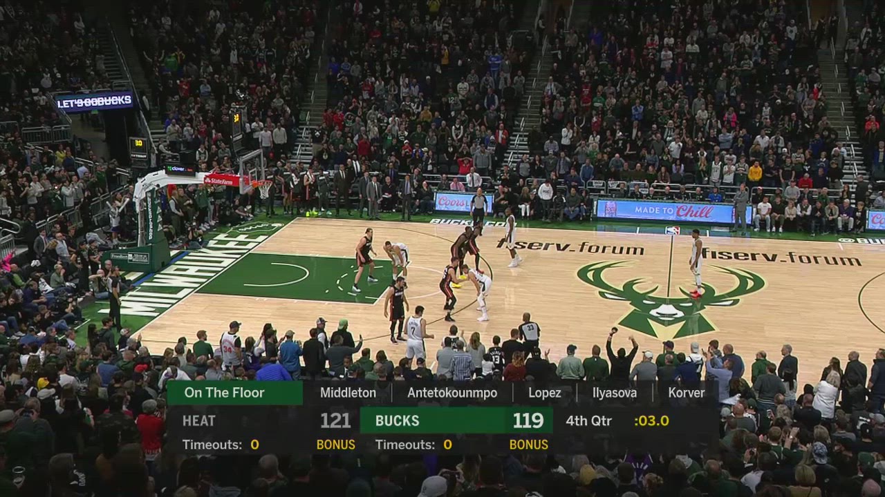 Last Second Field Goal Heat Bucks NBA Official