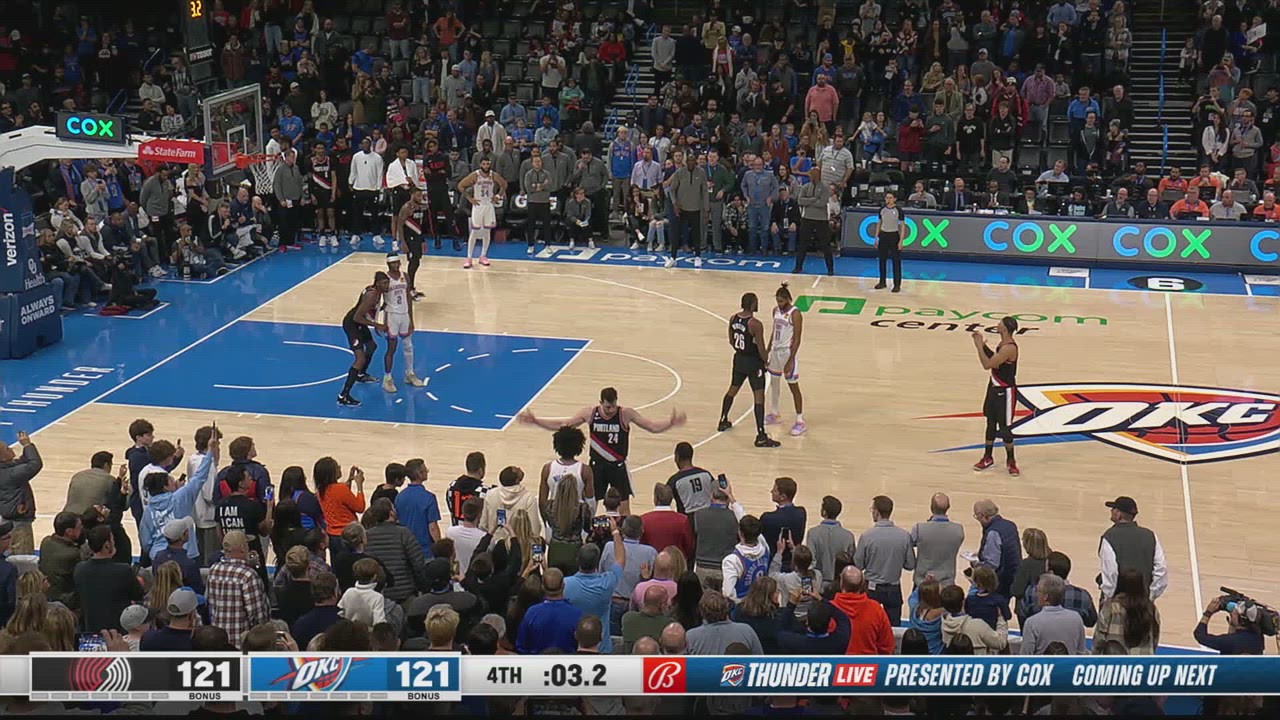Last Second Field Goal: Trail Blazers @ Thunder | NBA Official