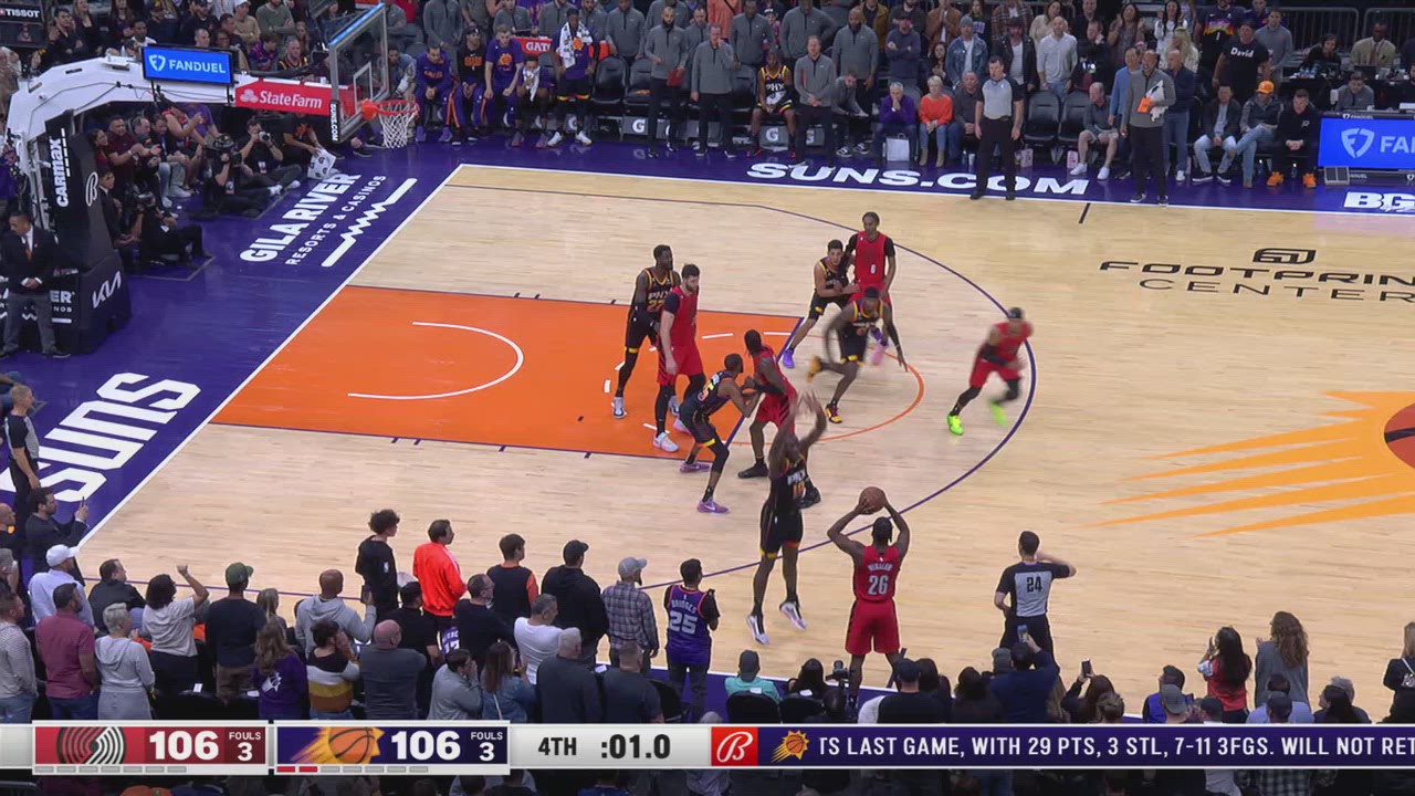 Last Second Field Goal Trail Blazers Suns NBA Official