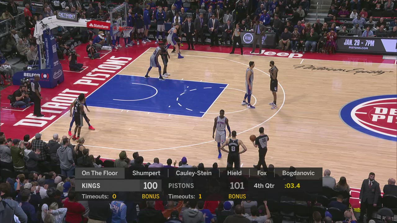 Last Second Field Goal Kings Pistons NBA Official