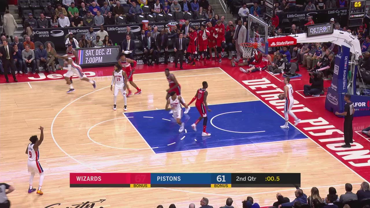 Last Second Field Goal Wizards Pistons NBA Official
