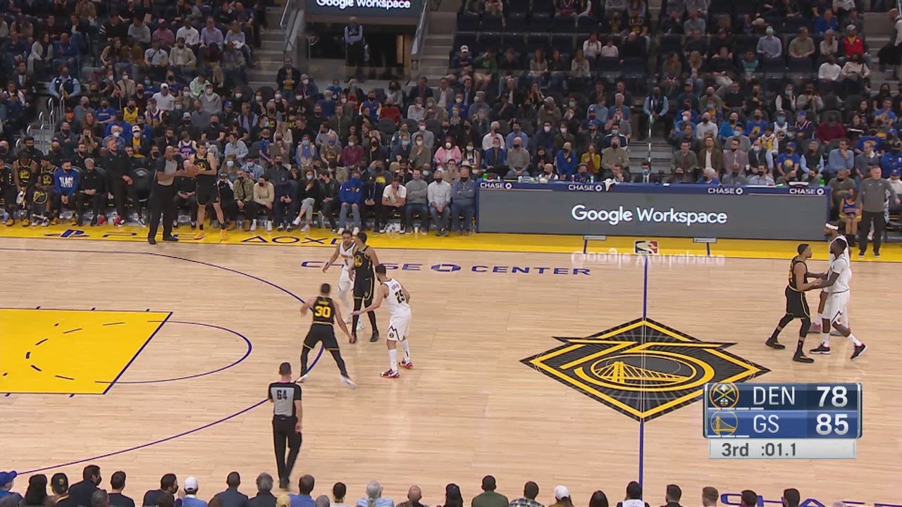 End of Period Foul Nuggets Warriors NBA Official