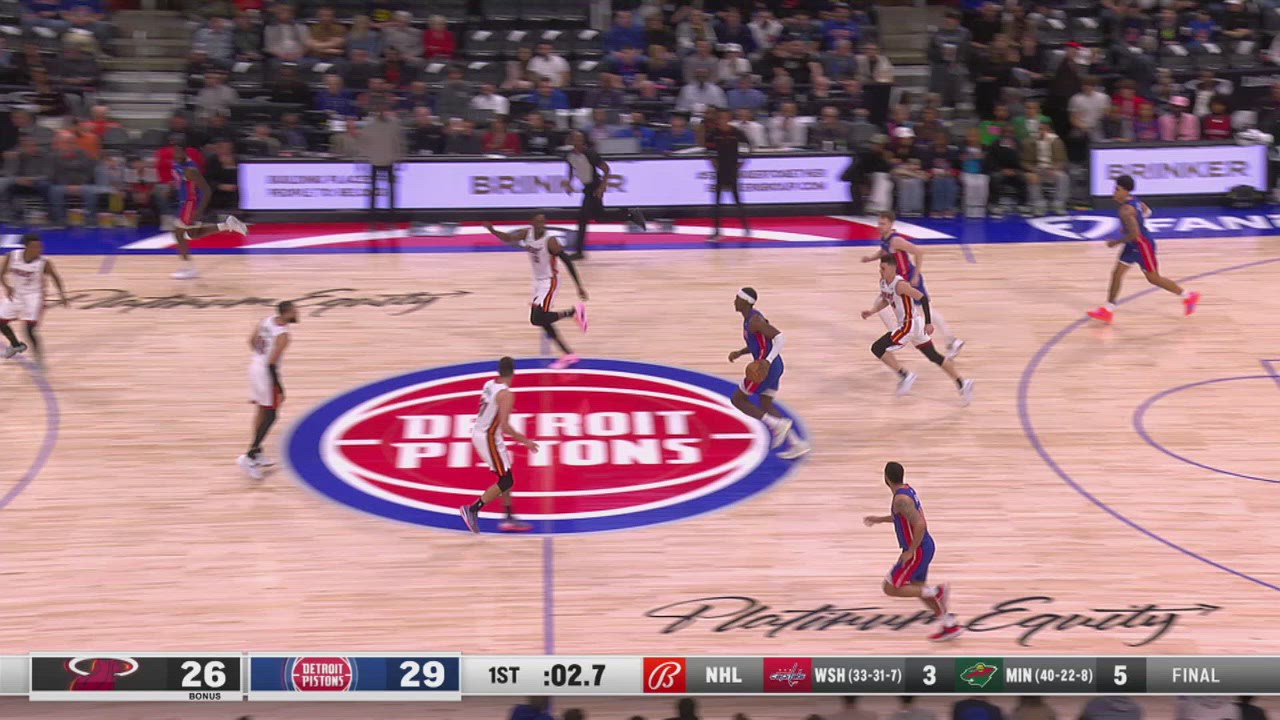 End of Period Foul Heat Pistons NBA Official