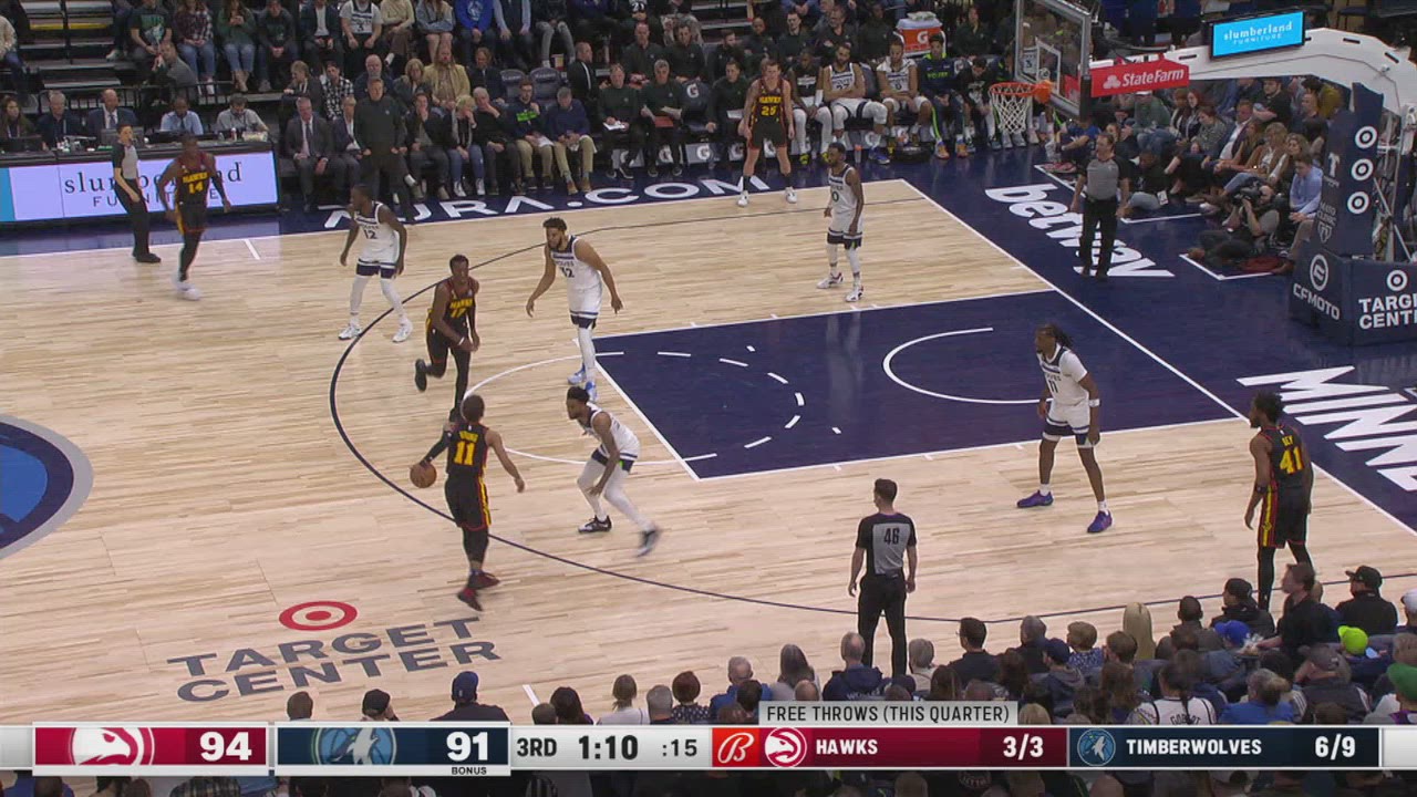 TwoPoint/ThreePoint Field Goal Hawks Timberwolves NBA Official