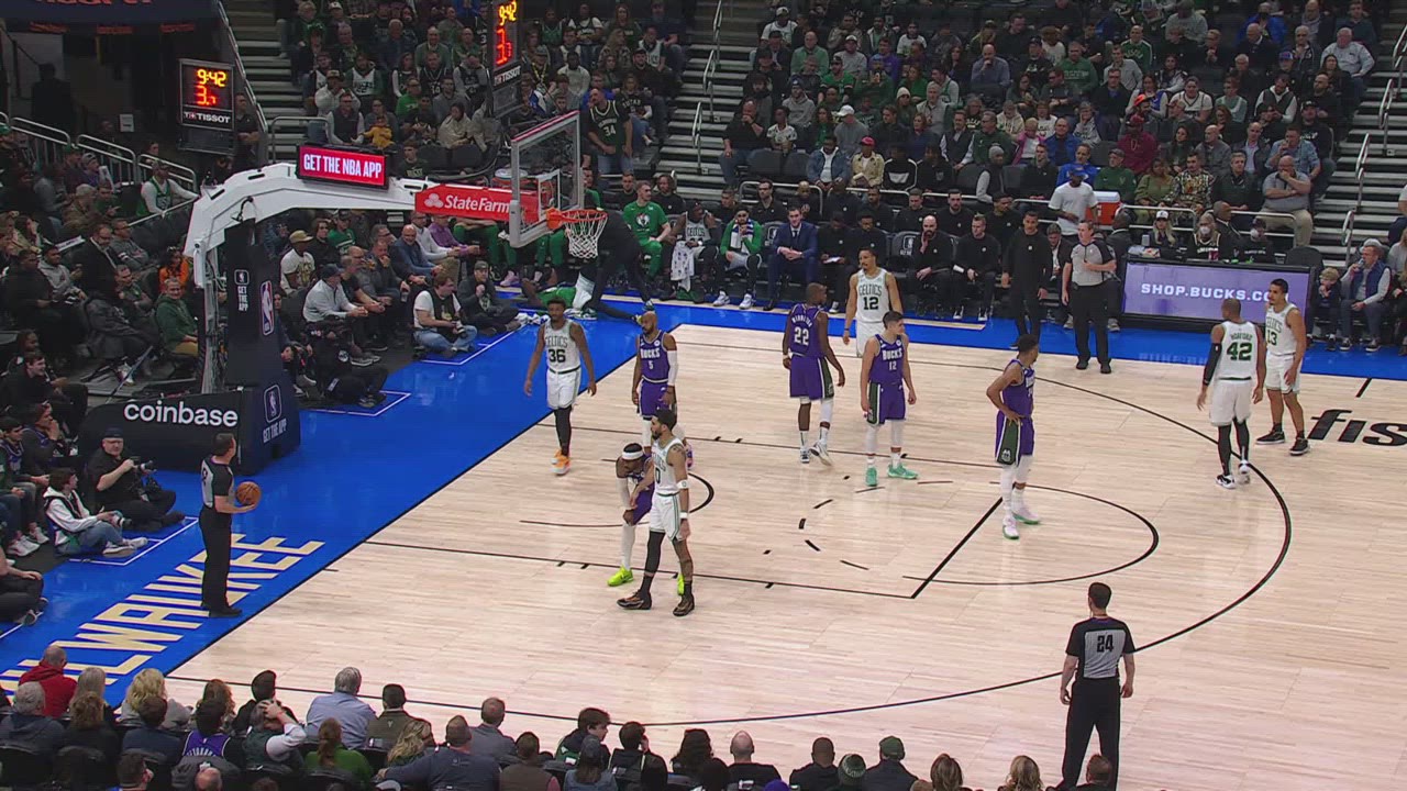 TwoPoint/ThreePoint Field Goal Celtics Bucks NBA Official