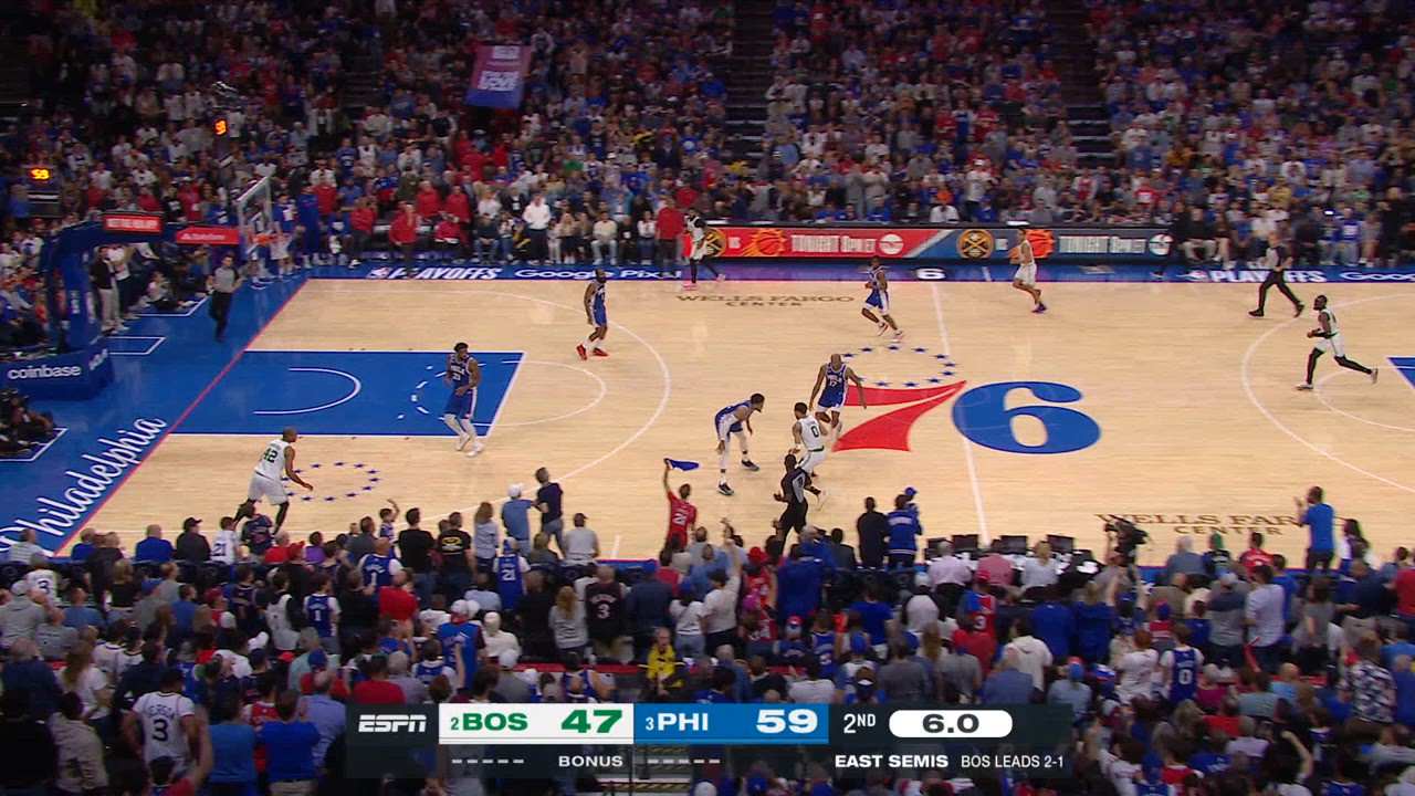 TwoPoint/ThreePoint Field Goal Celtics 76ers NBA Official