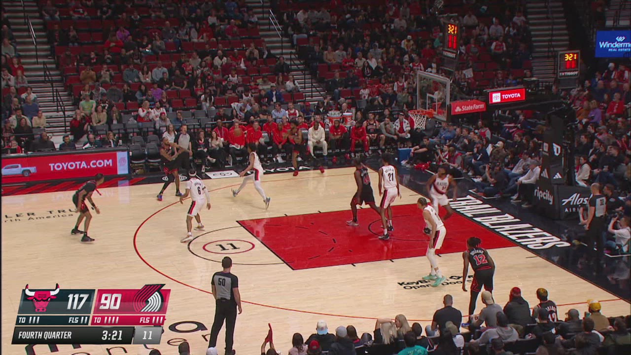 TwoPoint/ThreePoint Field Goal Bulls Trail Blazers NBA Official