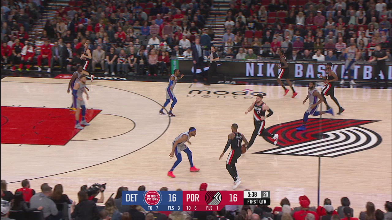 TwoPoint/ThreePoint Field Goal Pistons Trail Blazers NBA Official