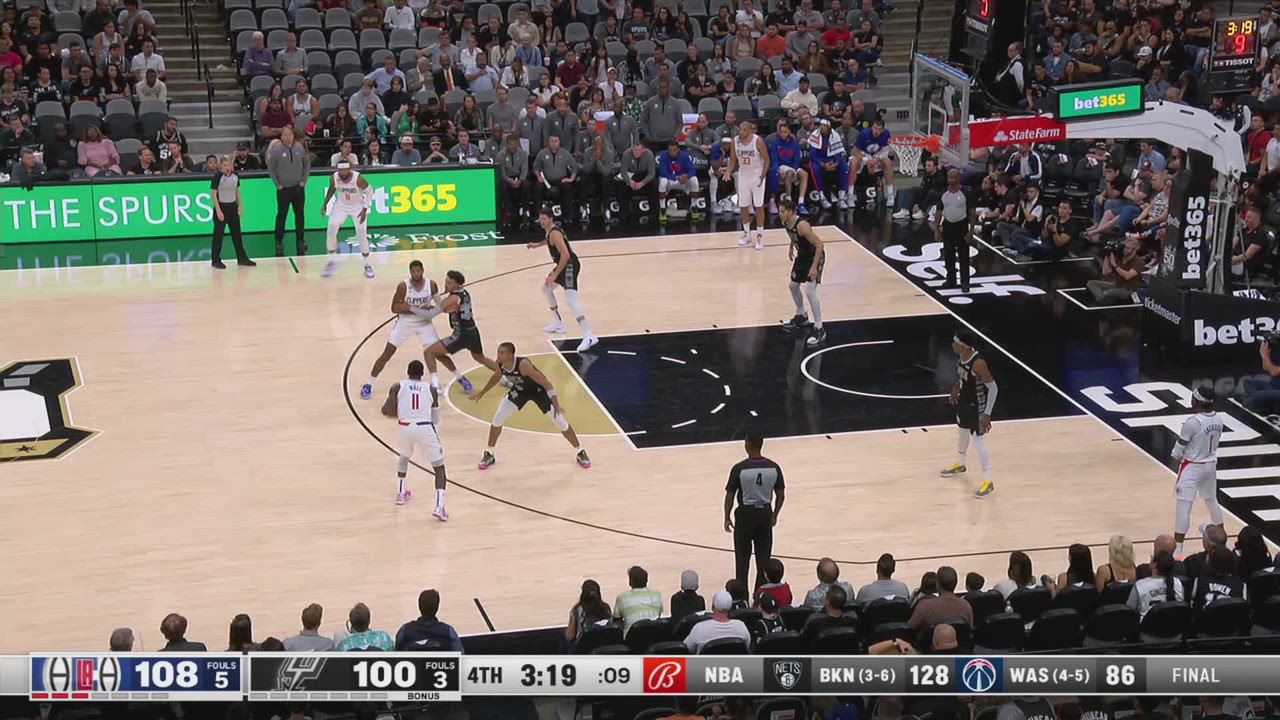TwoPoint/ThreePoint Field Goal Clippers Spurs NBA Official