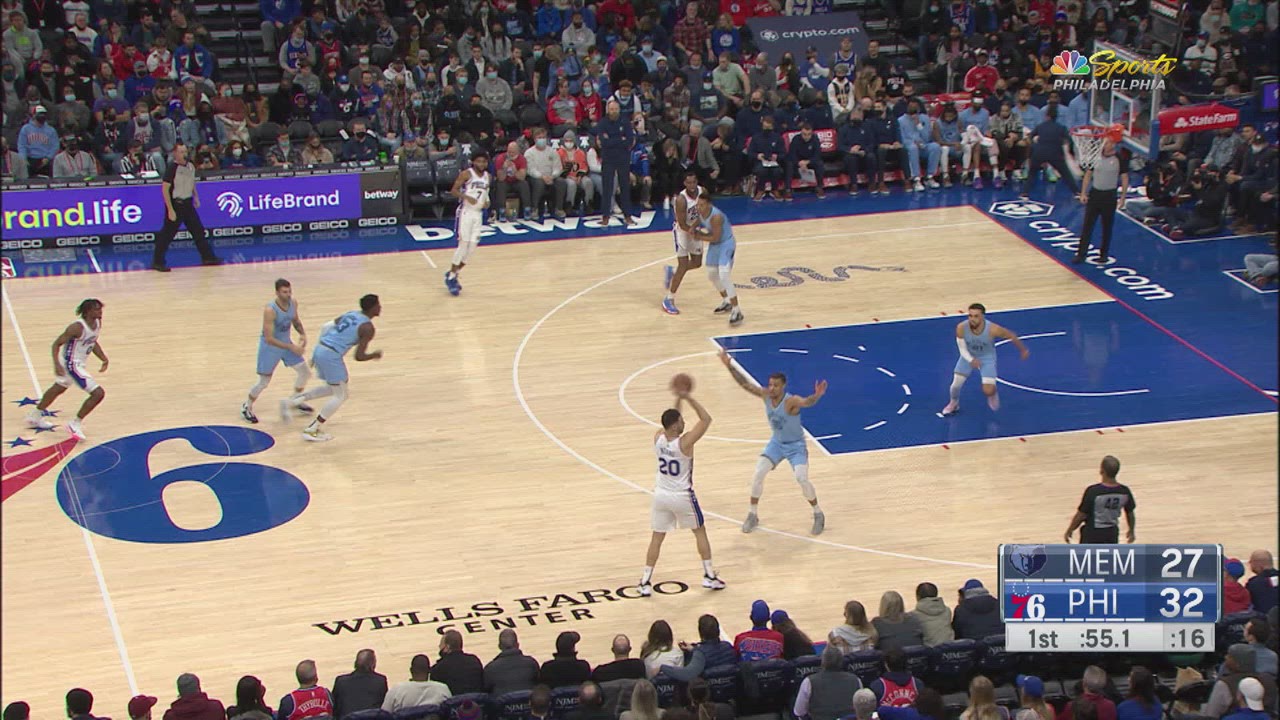 TwoPoint/ThreePoint Field Goal Grizzlies 76ers NBA Official