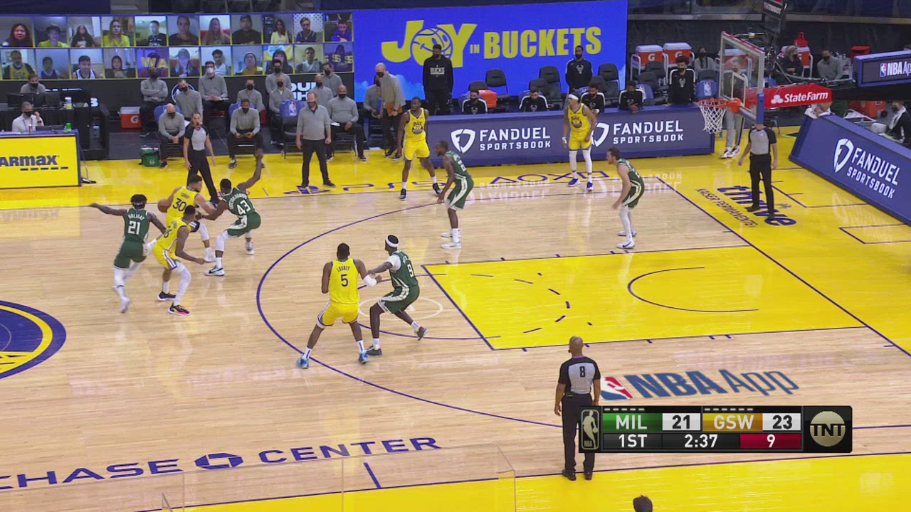 TwoPoint/ThreePoint Field Goal Bucks Warriors NBA Official