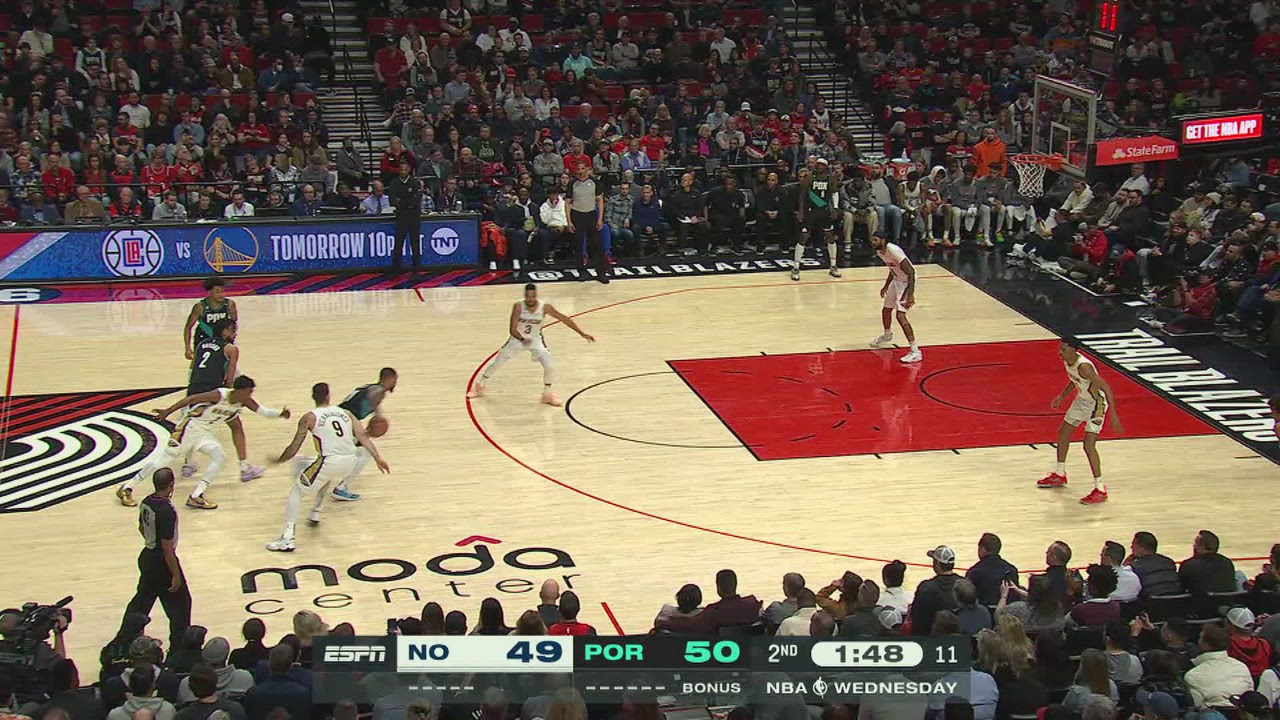 TwoPoint/ThreePoint Field Goal Pelicans Trail Blazers NBA Official