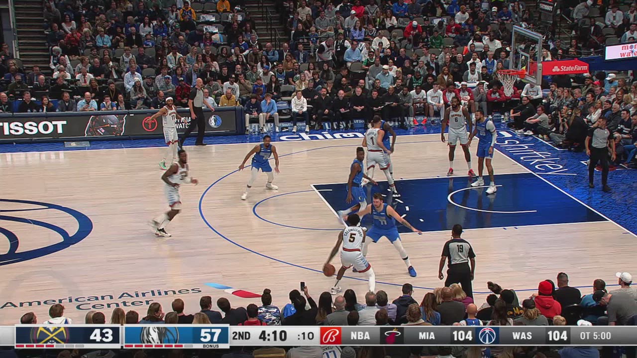 Shot Clock Violation Nuggets Mavericks NBA Official