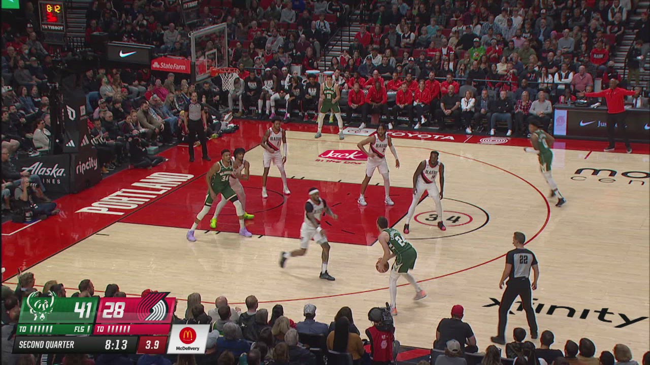 Shot Clock Violation Bucks Trail Blazers NBA Official