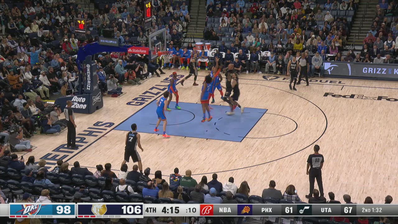 Shot Clock Violation Thunder Grizzlies NBA Official