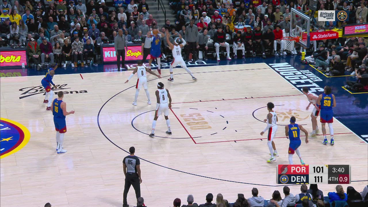 Shot Clock Violation Trail Blazers Nuggets NBA Official