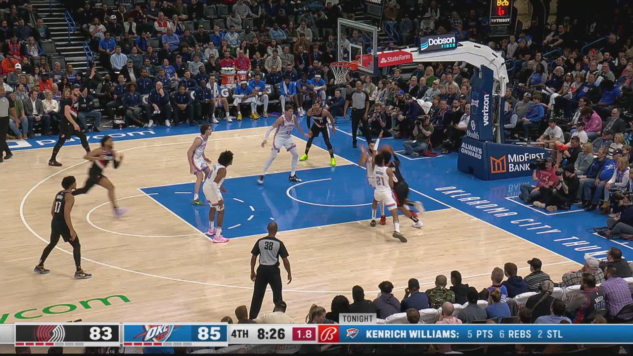 Shot Clock Violation Trail Blazers Thunder NBA Official