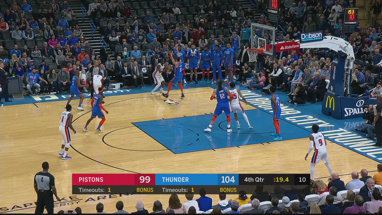 ClearPathToThe BasketFoul Pistons Thunder NBA Official